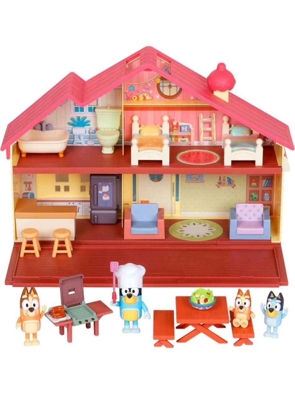 Blue Playhouse Mega Bundle with BBQ, Family Home Toy for Kids Ages 3-5